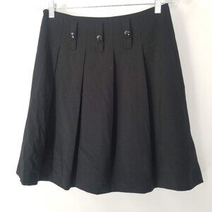 How & Wen Women's Black Pleated A-Line Skirt Size 2